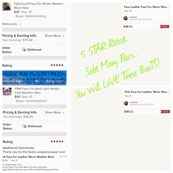 5⭐️RATED Faux Leather Warm Comfy Fall Fuzzy Winter Boot NEW Boutique Size 7 - Picture 10 of 14